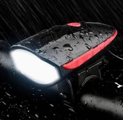 Lampa rowerowa LAMPKA ROWER PRZÓD LED KLAKSON 140 dB