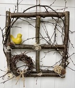 Dekoracja ścienna zawieszka boho rustykalny całoroczny stroik ozdoba hand