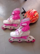 Rolki plus kask używane w bardzo dobrym stanie rozmiar 30-34