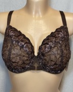 Chantelle NOWY 70F C12M10 biustonosz koronkowy brązowy z fiszbinami