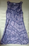 Kew jedwabna sukienka na lato granat szary silk okazja 42 44 XL 2XL