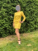 Sukienka ZARA r. XS (34) żółta rękaw 3/4