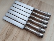 SREBRNE NOŻE OBIADOWE NIEMCY ROCOCO 20,5CM