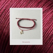 Floral set burgund. Makramowa bransoletka zestaw 2