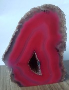 Agat geoda polerowana – buła surowa stojąca naturalna