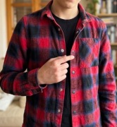 Flanelowa koszula w kratę m&s. Rozmiar 140 