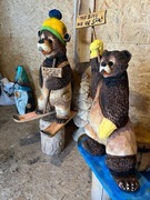 Rzezba z drewna 2x niedźwiedź 110 cm