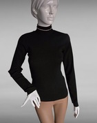 Klasyczny czarny golf prążkowany - rozmiar uniwersalny