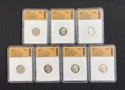 7x USA One Dime 10 Centów 2000-2006S PR70