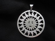 PIĘKNA  OKAZAŁA ZAWIESZKA SREBRNA  925 - AŻURTOWE SŁOŃCE