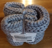 Koc o grubym splocie recznie robiony 120x150 pled