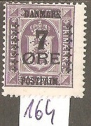 Herb Danii z nadrukiem nominału Mi-164 Dania