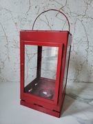 Ogromny Duży Czerwony Lampion Czerwona metalowa Latarnia Latarenka