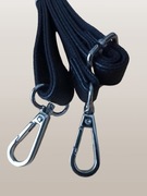 Pasek do torebki - regulowany - srebrne okucia - CZARNY