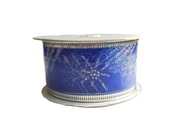 WSTĄŻKA TAŚMA dekoracyjna z lamówką Boże Narodzenie organza 3,7 cm.