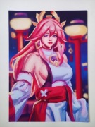 Yae Miko Genshin Impact plakat A4