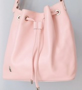 Skórzana torebka Wojewodzic worek pudrowy róż jak nowa