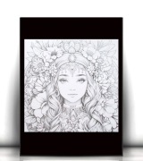 biało czarny plakat z dziewczyną, kobieta plakat A4, boho plakat 21x30