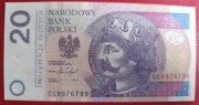 Banknot 20 zł radar 