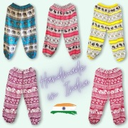 SPODNIE BOHO HIPPIE INDIA HAREM W SŁOŃCU