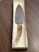 Ciekawa stara łopatka do ciasta w pudełku rączka z kości 