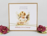 PAMIĄTKA CHRZTU ŚW. z życzeniami dla dziewczynki
