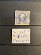 USA Scott 115 kasowany. kat. $225 zielony kasownik 