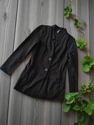 Wiskozowa ciepła marynarka damski żakiet jesień zima XS S czarny casual