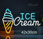LODY NEON ICE CREAM LODZIARNIA LÓD DESER SZYLD LED LAMPKA NEONOWA