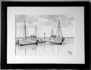 Rysunek Powrót do portu 30x40/21x30 praca ręczna nowy