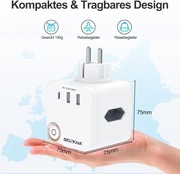 KOSTKA ADAPTER GNIAZD USB 6w1
