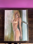 Akt, kobieta przy oknie