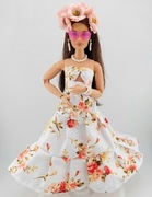 Sukienka ubranko dla lalek Barbie CURVY zest.10el