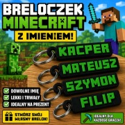 Brelok Minecraft z nickiem imię gracza personalizowany 3D