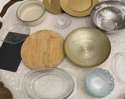 Homla miski, talerze, naczynie żaroodporne, deski 