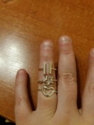 Trzy pierścionki kolor srebrny 16mm