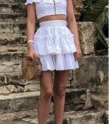 Spódnica Divya Nguyen xs/34 spódniczka haftowana haft falbany