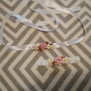 Opaska i pasek do sukienki do chrztu