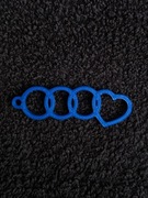 Brelok Audi Serce V2 - Druk 3D - Niebieski