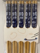 Nowe bambusowe pałeczki do jedzenia mukbang ramen sushi z motywem kwiatowym