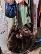 Torebka damska brązowe futerko