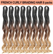 sztuczne pasma włosów Dopinki do włosów luźne fale 8 sztuk x 60cm NOWE 410