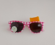 dziecięce okulary przeciwsłoneczne różowa kratka z filtrem UV400