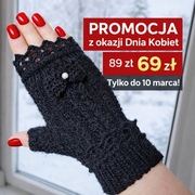 Ekskluzywne mitenki rękawiczki merino i jedwab L&O ręcznie robione