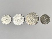 Zestaw 4 monet obiegowych Nowej Kaledonii.