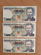 Banknoty PRL 200 zł SER. DK, DR, DY 1986