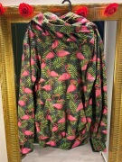 Bluza z kapturem flamingi różowe zielone liście Hawajska Colorshake