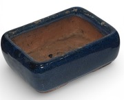 Doniczka na drzewko bonsai mała ceramiczna niebieska