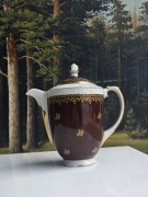 Dzbanek Chodzież PRL porcelana bordo złocenia vintage
