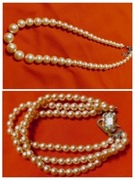 Biżuteria perły sztuczne, vintage/art deco/komplet